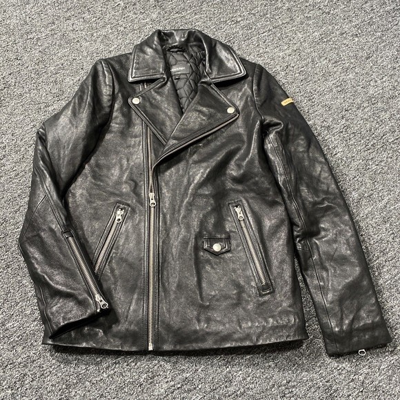 Mackage BAYA Black Leather Jacket 14 - Used 100% Real Lambskin Leather - Picture 1 of 12